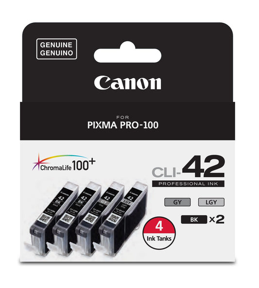 Canon CLI-42 Genuine Four Color Pack, Compatible with PIXMA PRO-100 Printers
