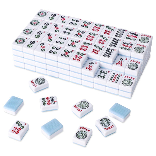 American Mahjong Tile Set with 166 Blue Back Tiles (1.2”, Tiles Only)
