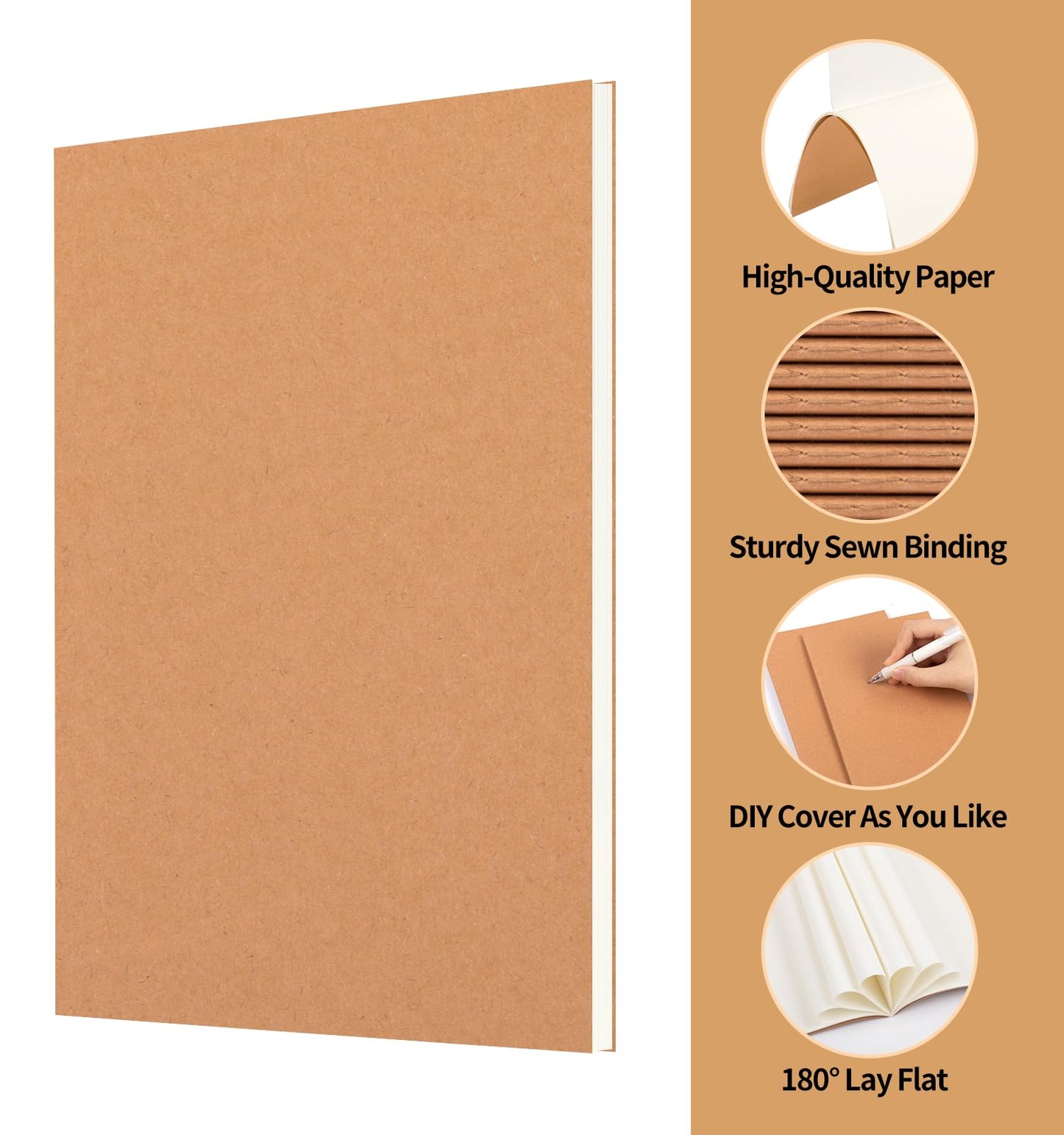 ALKALO 100 Pack A5 Ruled Lined Kraft Notebooks Bulk, Journaling Notebooks, Soft Cover Composition Notebook, 8.3x5.5 Inches 60 Pages Travel Journal Notebooks Set for Work, School, Writing