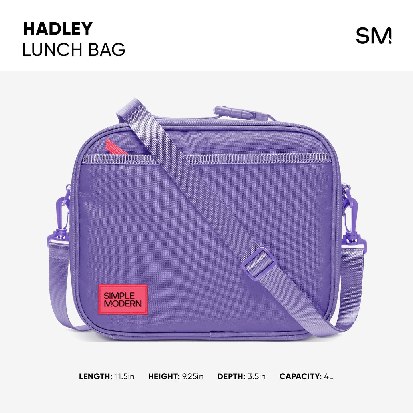 Simple Modern Hadley with Shoulder Strap | Lunch Box for Kids, Teens, and Adults | Insulated Bag for Girls, Boys, Women, Men | Meal Containers with Exterior and Interior Pockets | 80s Mix