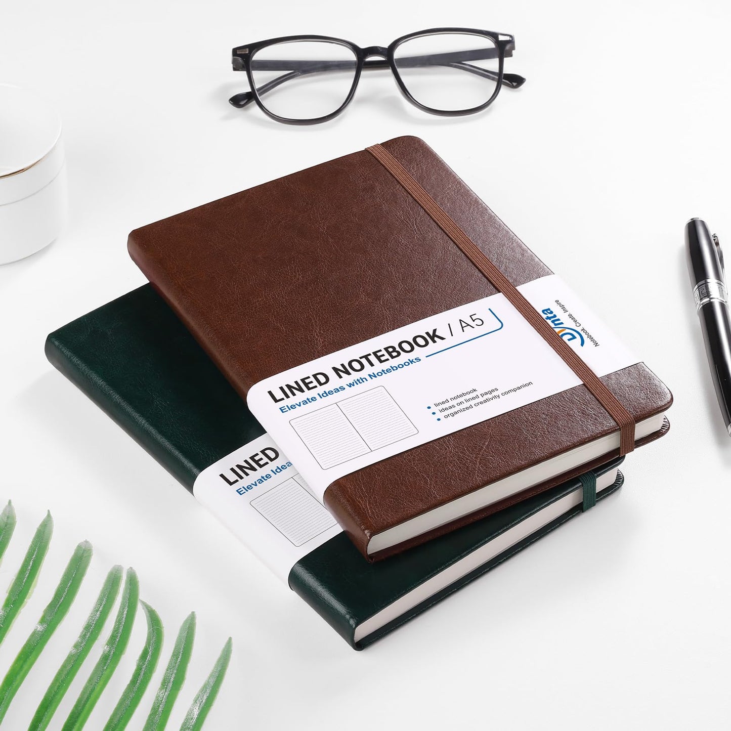 Dynta Office Notebooks 6 Pack, A5 Lined Pages, 100 GSM Paper, Hardcover, College Ruled, Professional Notebooks for Meetings, Work Notes & Everyday Writing