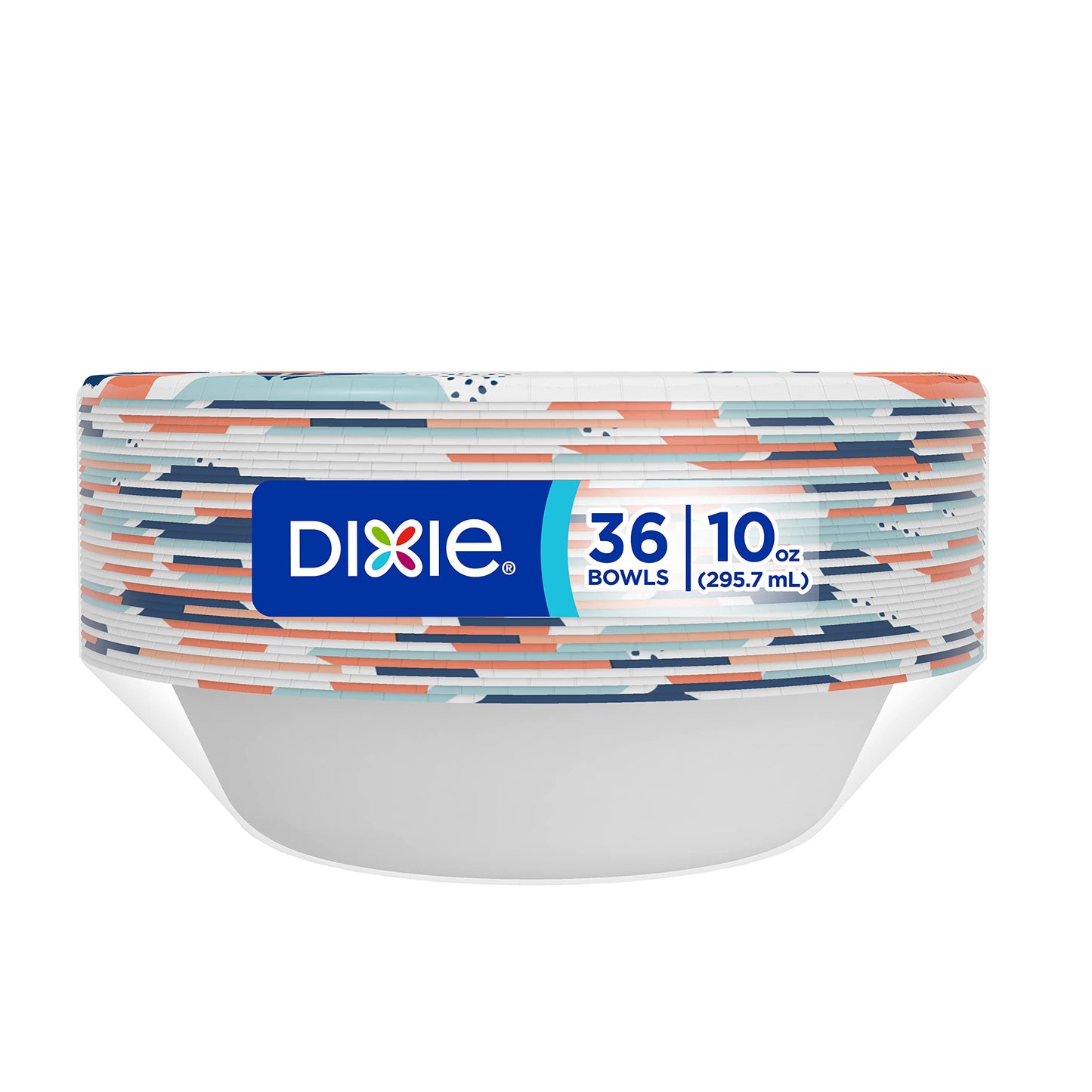 Dixie Small Paper Bowls, 10 Oz, 36 Count (Pack of 8), Microwave-Safe, Soak-Proof, Disposable Bowls Great For Snacks, Dessert, And Light Lunch Meals