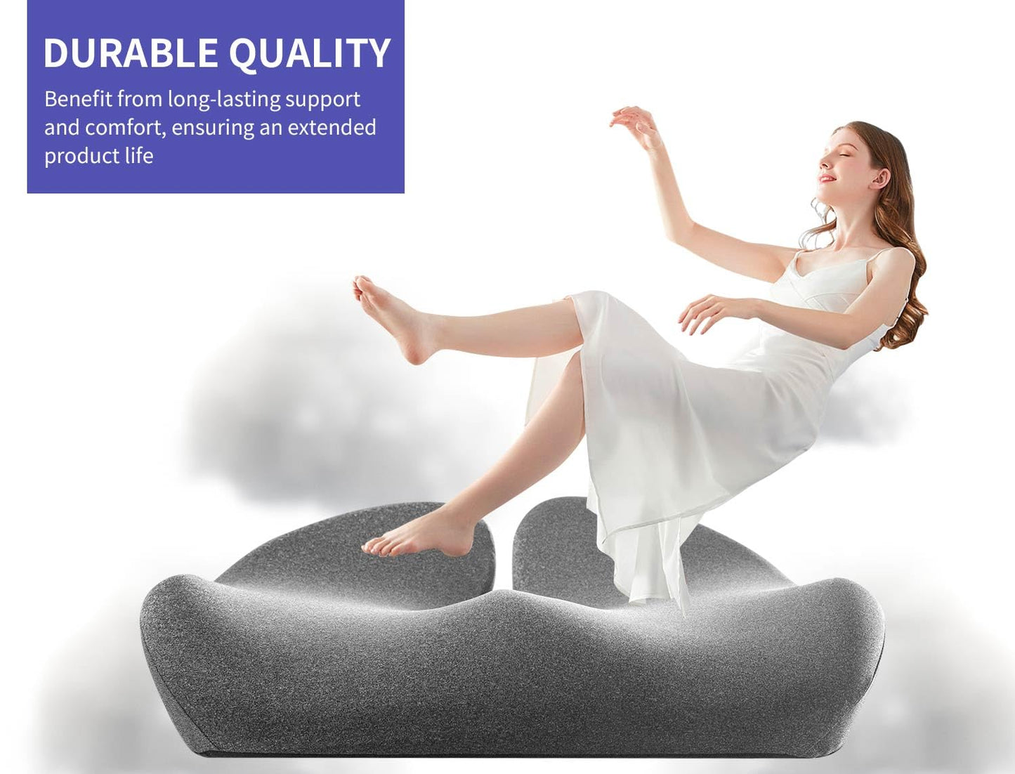 Pubemy SupremeComfort X-Large Gel Infused Memory Foam Seat Cushion for Office Chair, Kitchen Chair, Car Seats- Elevate Your Seating Experience -Pressure Sore and Tailbone Pain Relief