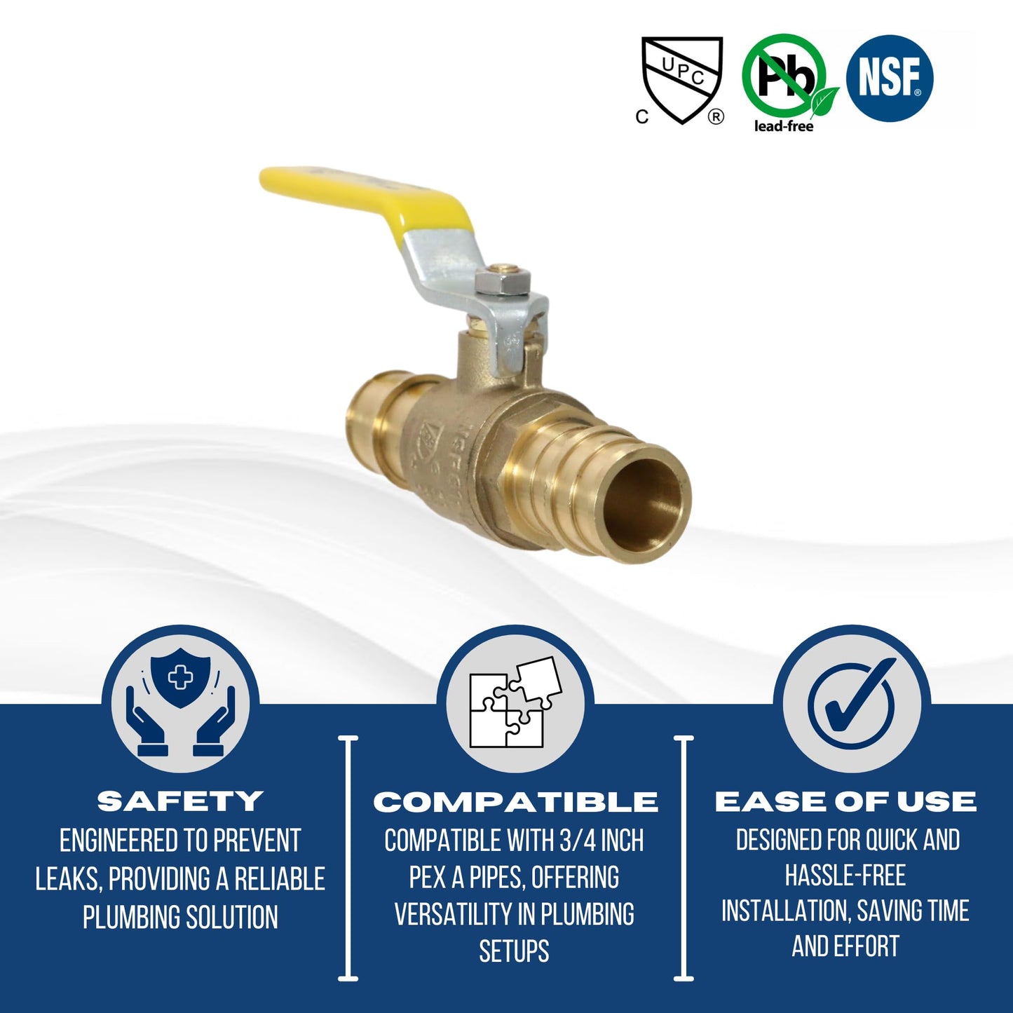 10 Pieces XFITTING 3/4'' Pex A Ball Valve, F1960 Expansion Ball Valve