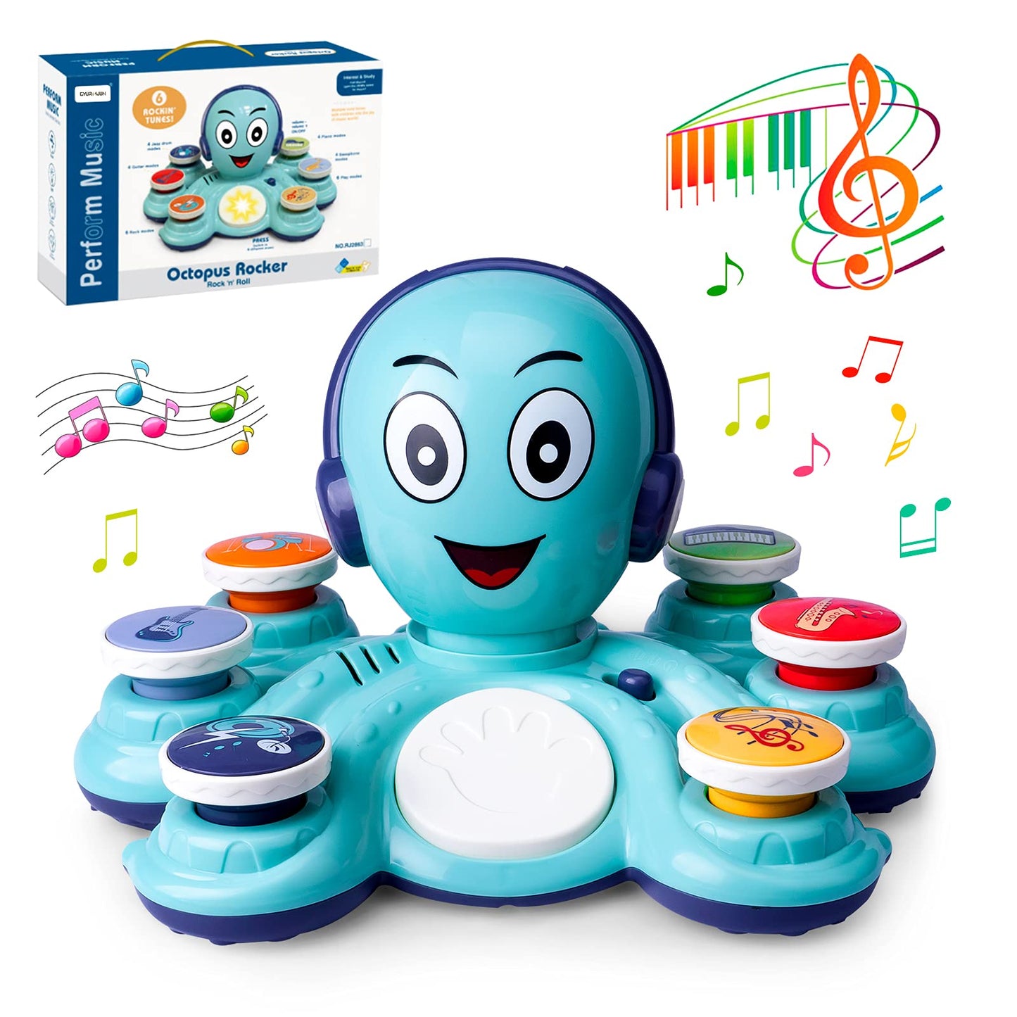 CYURMJUN Baby Musical Toy, Educational Toys for Toddlers, Octopus Musical Toy, Musical Educational Toys for Preschool, Birthday Toys for Girls and Boys