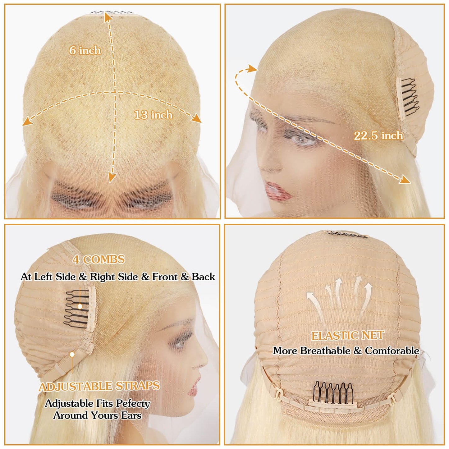 BZN 613 13x6 Lace Front Wig Human Hair 28 Inch 200 Density 613 Lace Front Wig Human Hair Blonde Wig Human Hair Straight Lace Frontal Wig Pre Plucked With Baby Hair
