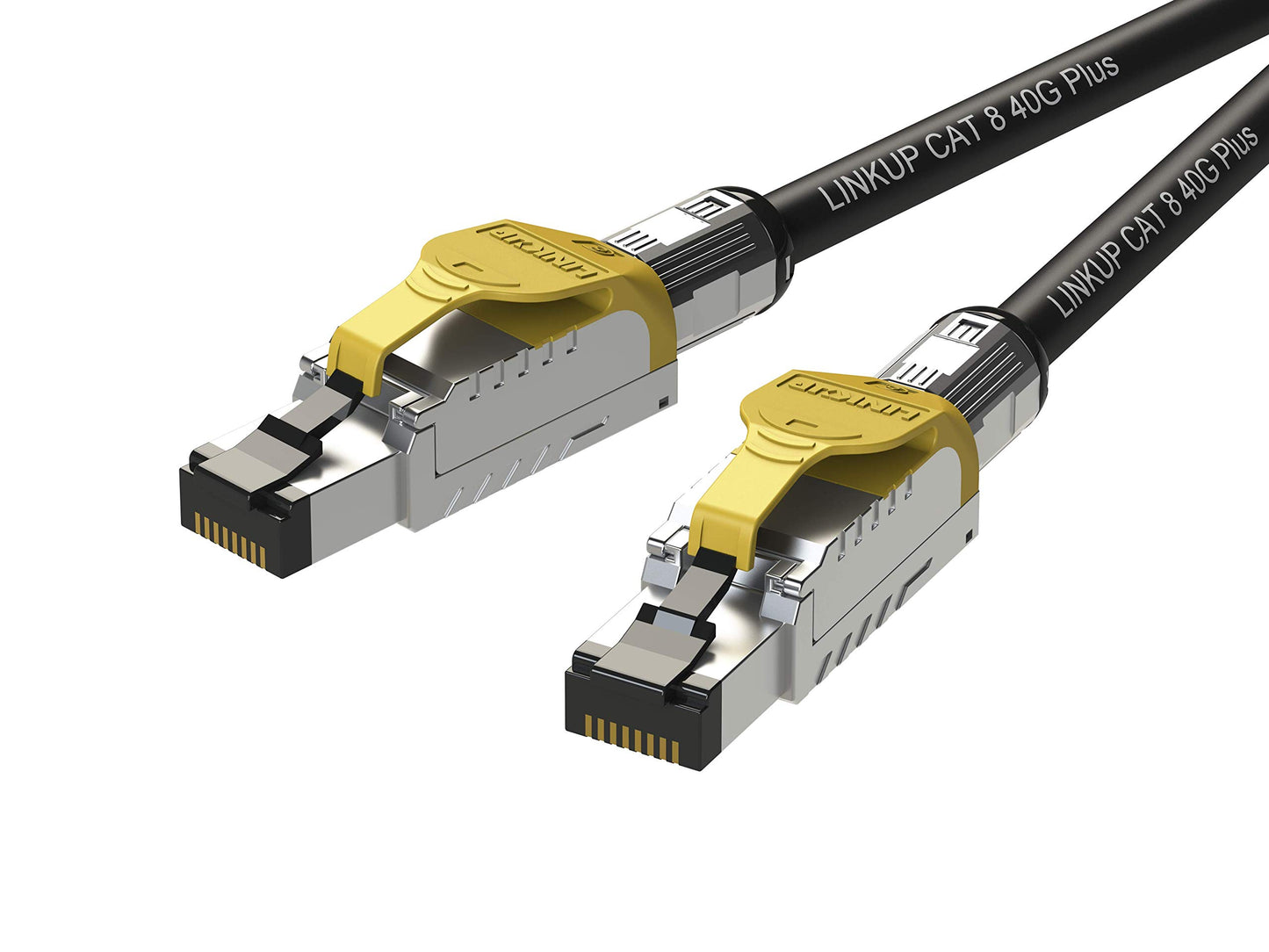 LINKUP - [GHMT & DSX8000 Certified] Cat8 Ethernet Patch Cable S/FTP 22AWG Double Shielded Solid Cable | 2000MHz 2GHz 40Gbps | 5th-Gen Ethernet LAN Network 40G Structure Wires |Black| 1 M (3.3ft)