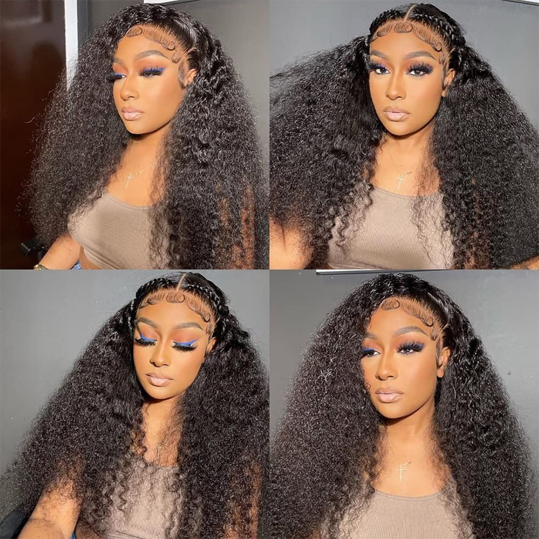 Pinketer Deep Wave Lace Front Wigs Human Hair Natural 13x4 Lace Frontal Wet and Wavy Wig 180% Density Brazilian Virgin Human Hair Wigs for Black Women with Baby Hair (Deep Curly Wig, 26 Inch)