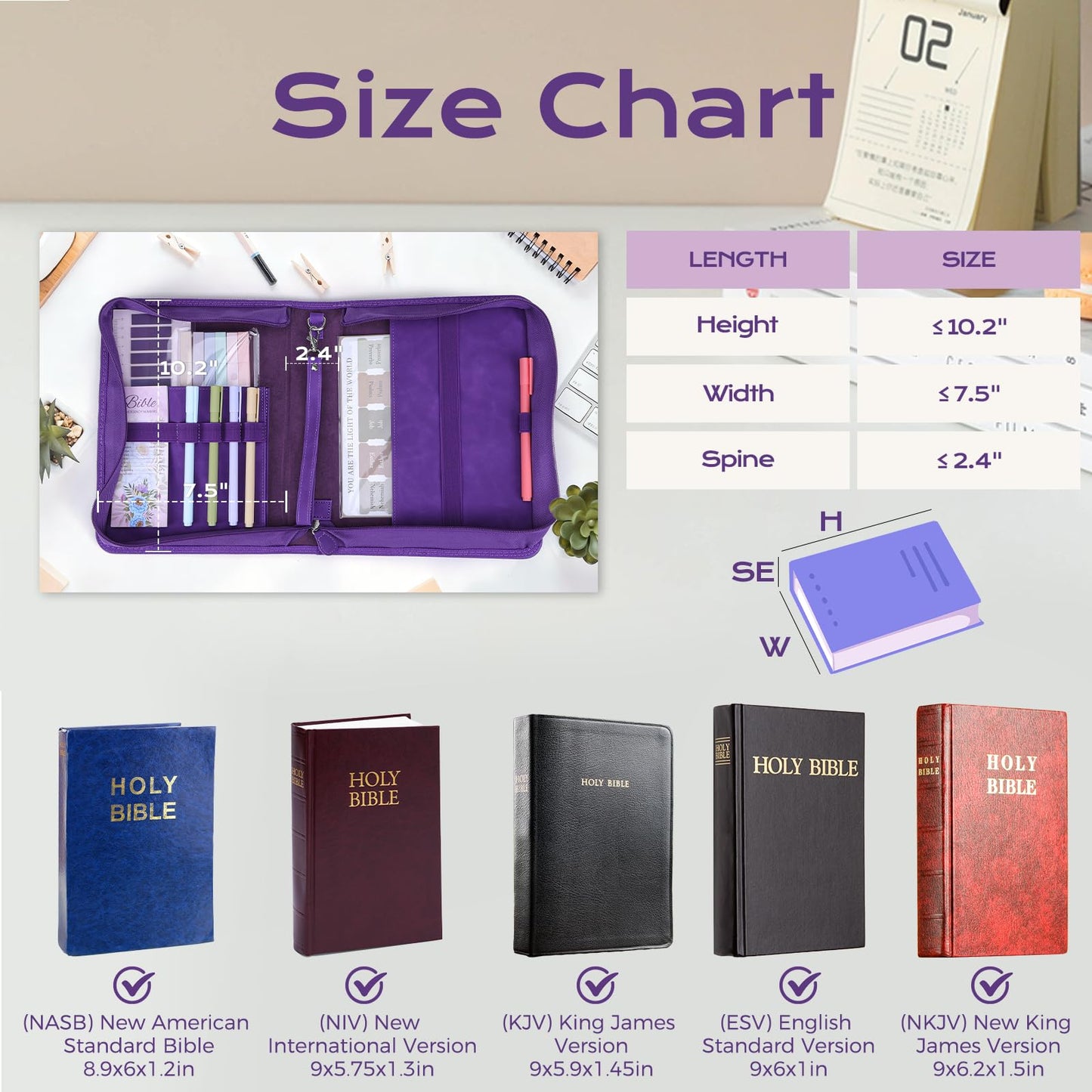 XKDOUS 24 Pcs Bible Cover Cases Set for Woman Study Bible Supplies Accessories Organizer Leather Bible Bag Holder Book Carrying Case w/Handle, Christian Gifts for Mom Women Men Lady