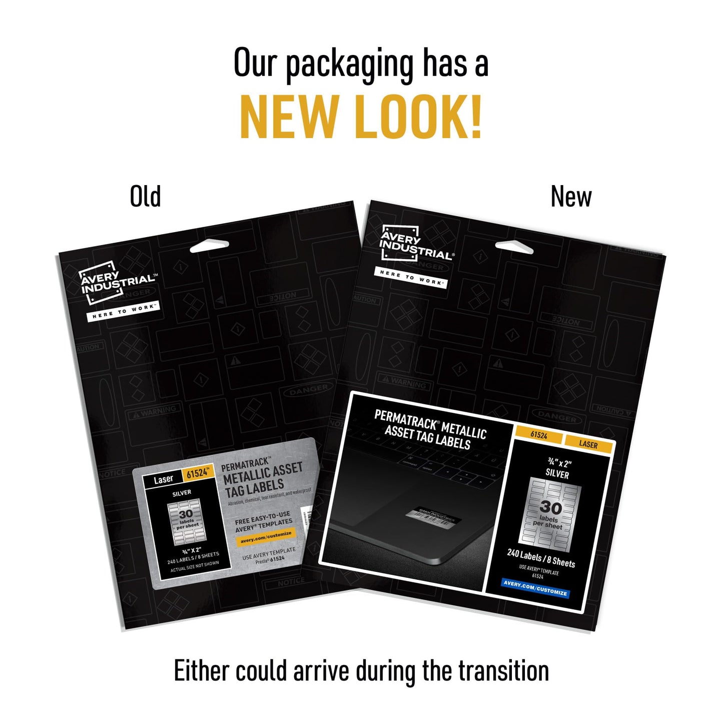 Avery Metallic Asset Tag Labels, 3/4 x 2, Laser Printable Tags, 240 Waterproof Labels (61524)
