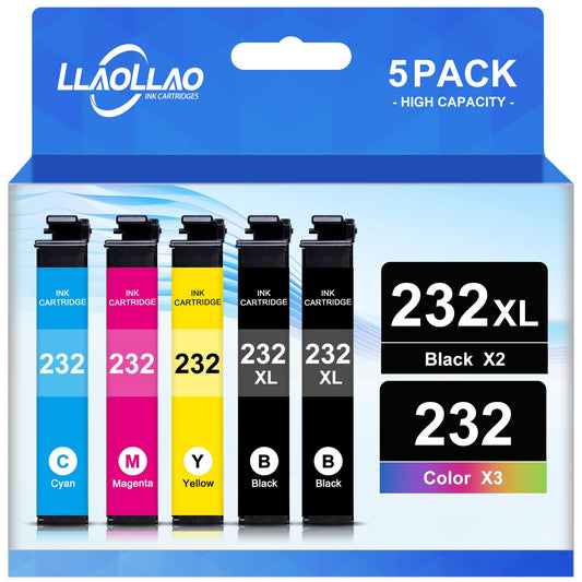 232xl Ink Cartridges Combo Pack Remanufactured Replacement for Epson 232 Ink Cartridge T232 XL for Expression Home XP-4200 XP-4205 Workforce WF-2930 WF-2950 Printer (2 Black Cyan Magenta Yellow)