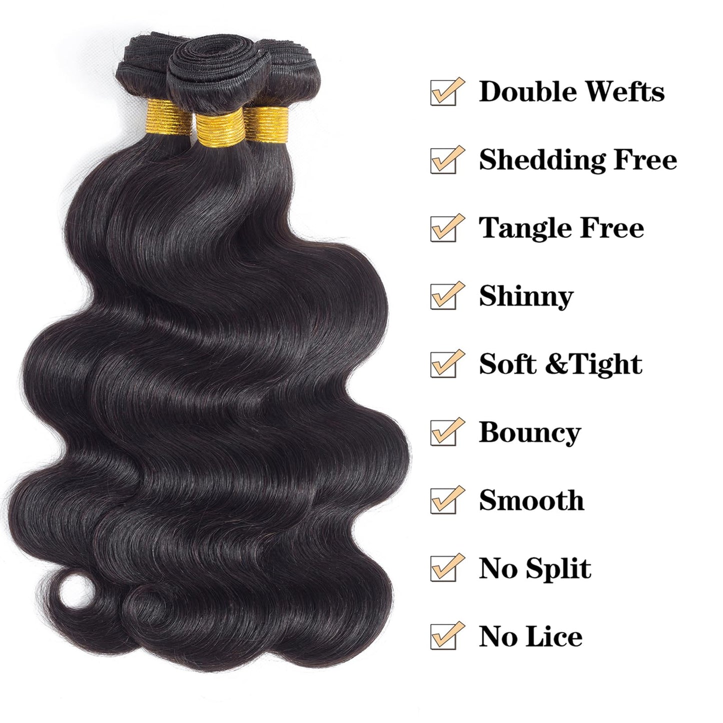 12A Brazilian Virgin Hair Body Wave 3 Bundles 10" 12" 14" 300g Brazilian Remy Virgin Body Wave Human Hair Bundles 100% Unprocessed Virgin Brazilian Remy Hair Bundles Natural Color
