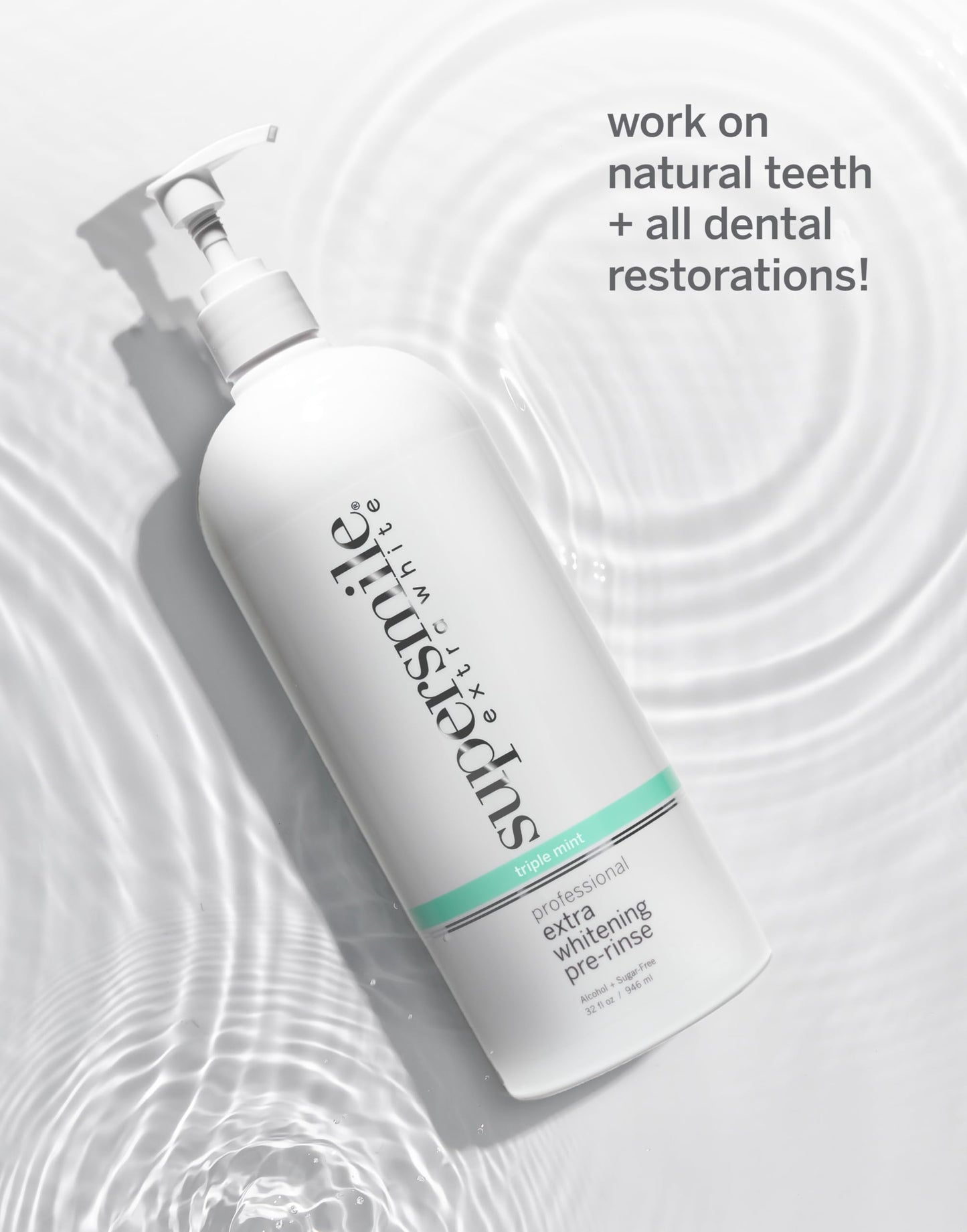 Supersmile Jumbo Extra Whitening Pre-Rinse, Clinically Formulated Pre-Brush Dental Mouthwash, 32 oz