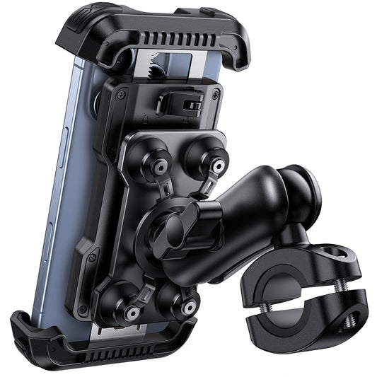 Lamicall Motorcycle Phone Mount Holder - [Dual Vibration Dampener] [720° Adjustment Arm] Motorcycle Cell Phone Holder, Bike Handlebar Phone Mount, for iPhone 16/15/ 14/13 Pro Max, 4.7-6.7" Phones