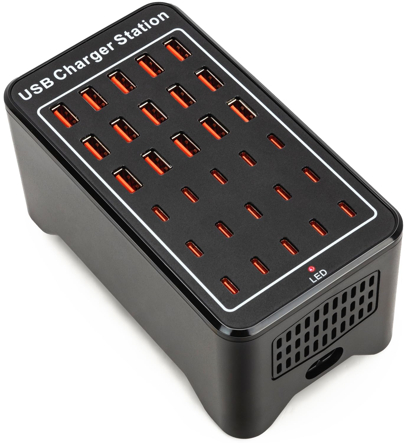 USB C Charging Station for Multiple Devices, 150W 30 Ports USB Charger Block for Ipad Cell Phone, Multiple USB Power Strip for Family Classroom