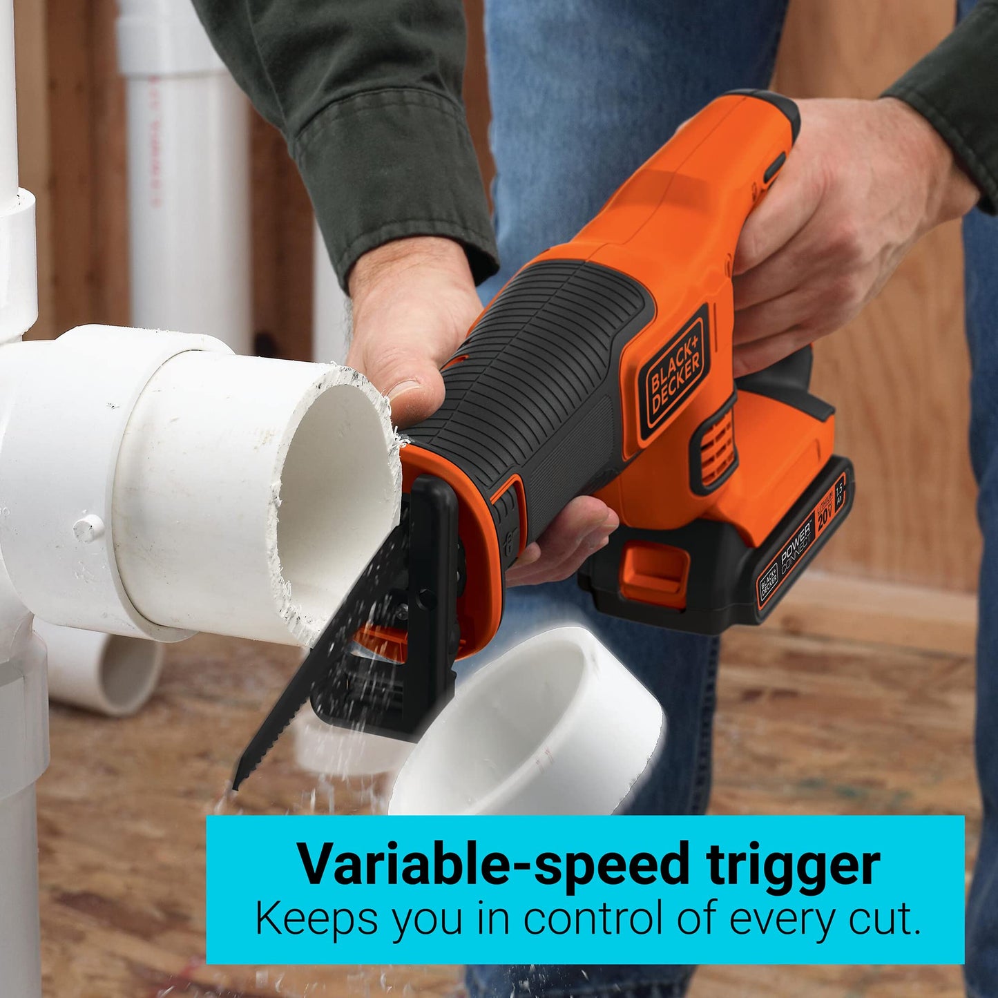 BLACK+DECKER 20V MAX* POWERCONNECT 7/8 in. Cordless Reciprocating Saw (BDCR20B)