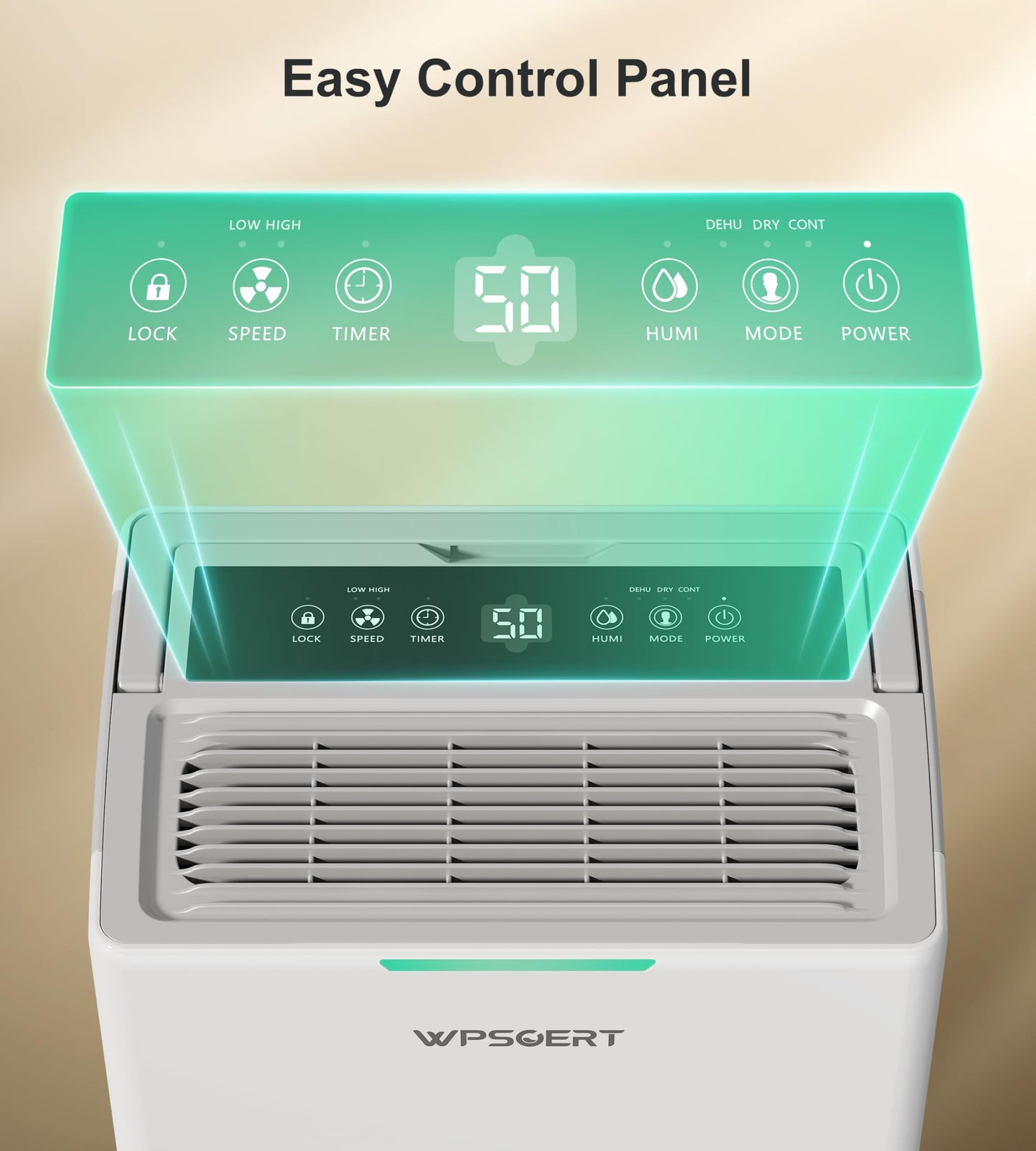 4000 sq.ft Dehumidifier for Basement, 45 Pint Dehumidifiers for Home with Drain Hose, WPSOERT Smart Compressor Dehumidifies for Large Room, Bedroom, 3 Modes, Intelligent Humidity Control, Auto Defrost