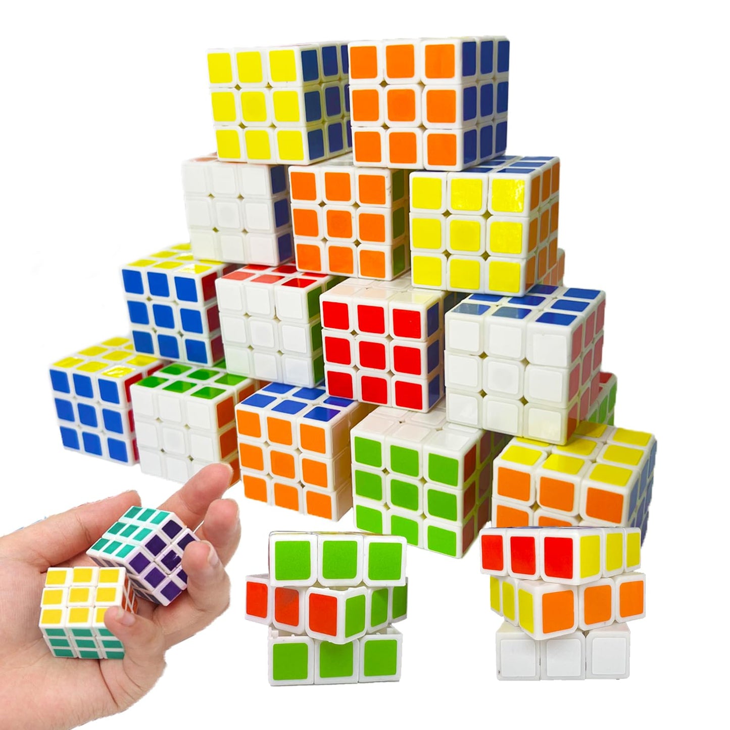 96 Pack Mini Cube Puzzle Party Favors for Kids, 1.18in 3x3 Magic Cube School Rewards & Classroom Prize for Students, Birthday Party Favors Easter Christmas Stocking Stuffers Gifts for Kids