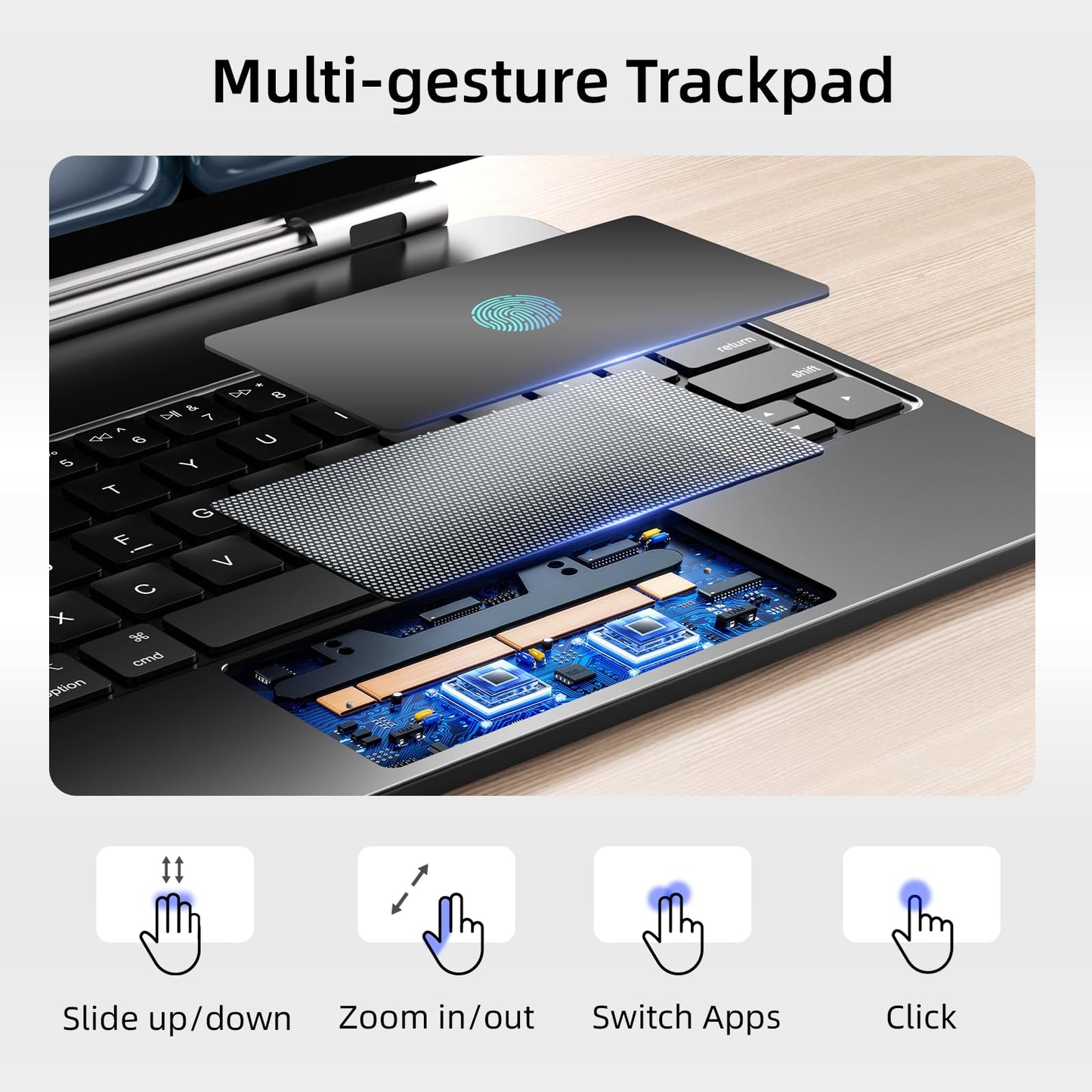 CSZZACME for iPad Pro 11 inch case with Keyboard M4 2024,Magic Keyboard iPad Pro 11 inch M4 2024,Magnetic Attach,Multi-Gesture Trackpad,7-Color Backlight,Shortcut Keys,Auto Sleep/Awake,Black