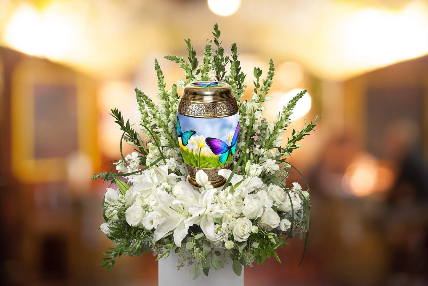 Wild Butterflies Cremation Urn for Ashes for Women - Beautifully Handcrafted & Personalized Cremation Urns for Human Ashes Adult Female, Mom, Sister or Daughter