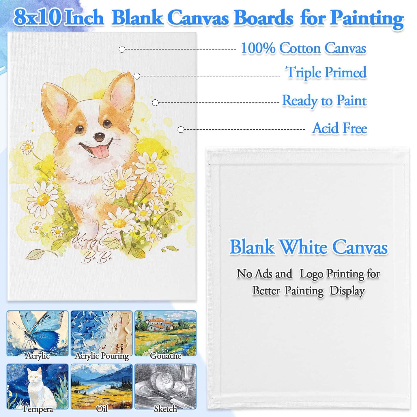160 Pack Canvas with Easel Miniature Painting Kit with Wooden Easel and Blank Canvas Boards, Detail Paint Brushes Set for Adults Couples Paint Party Supplies, Paint and Sip Date Night Kits