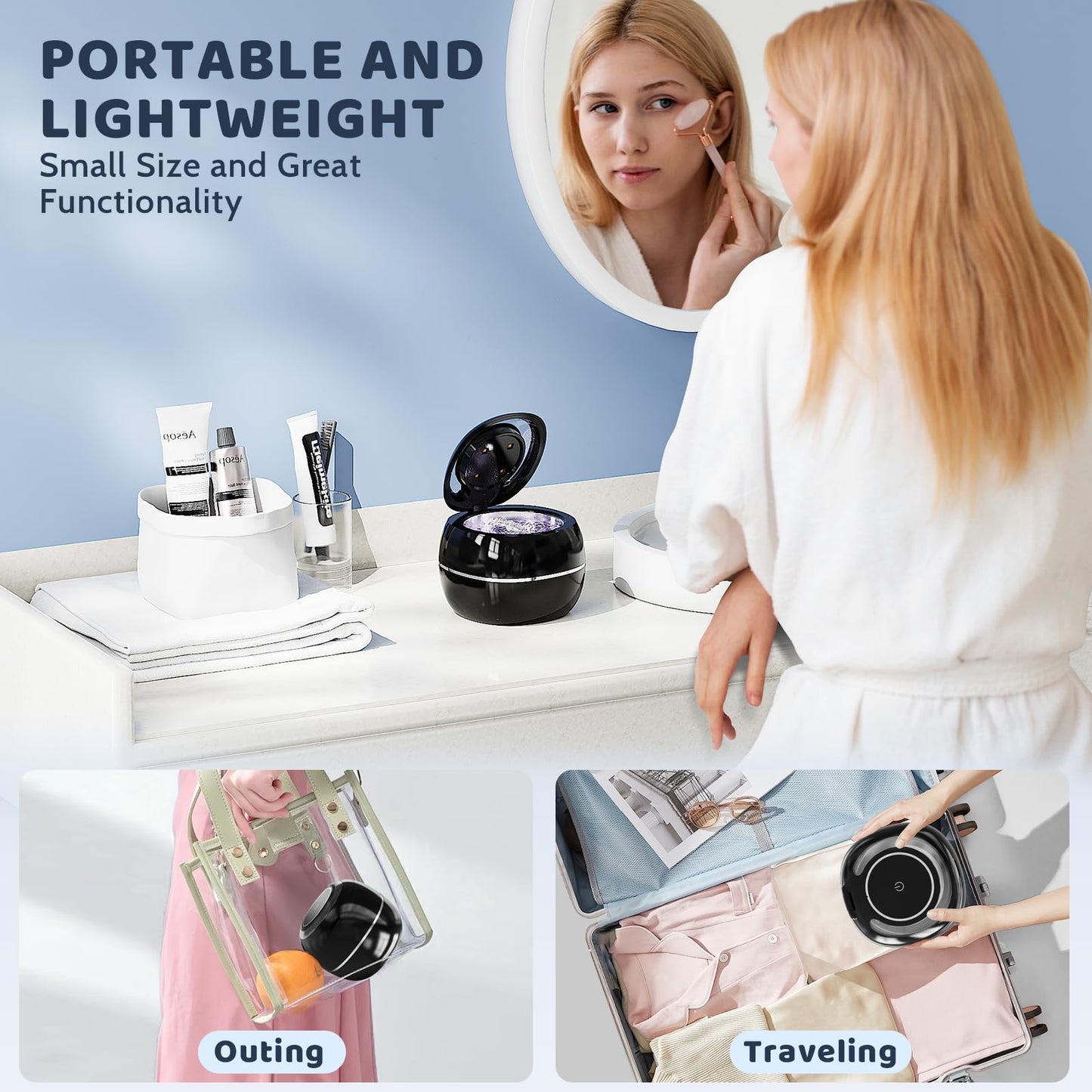 2025 Upgraded Ultrasonic Retainer Cleaner Machine, 43kHz Denture Cleaner, 200ML Retainer Cleaner with Digital Timer Mouth Guard Cleaner for Aligner,Night Guard,Braces,Toothbrush,Jewelry(Black)