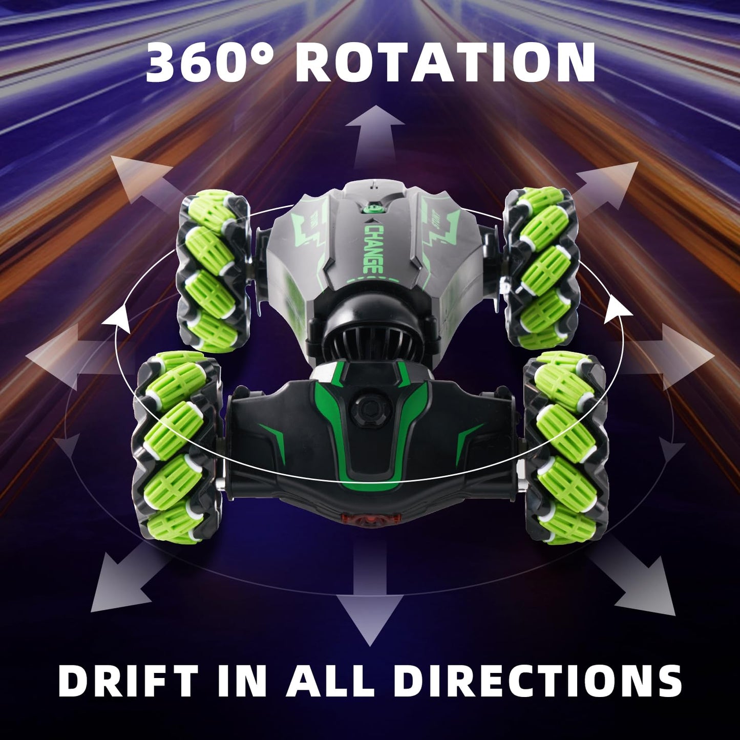 Kyanio Gesture Sensing RC Stunt Car with Light & Music & Spray - Remote Control Cars for Boys 8-12 Toys, Best Birthday Gift for Kids 6 7 8 9 10 11 12+ Years Old, Cool Hand Controlled Drift Fast RC Car