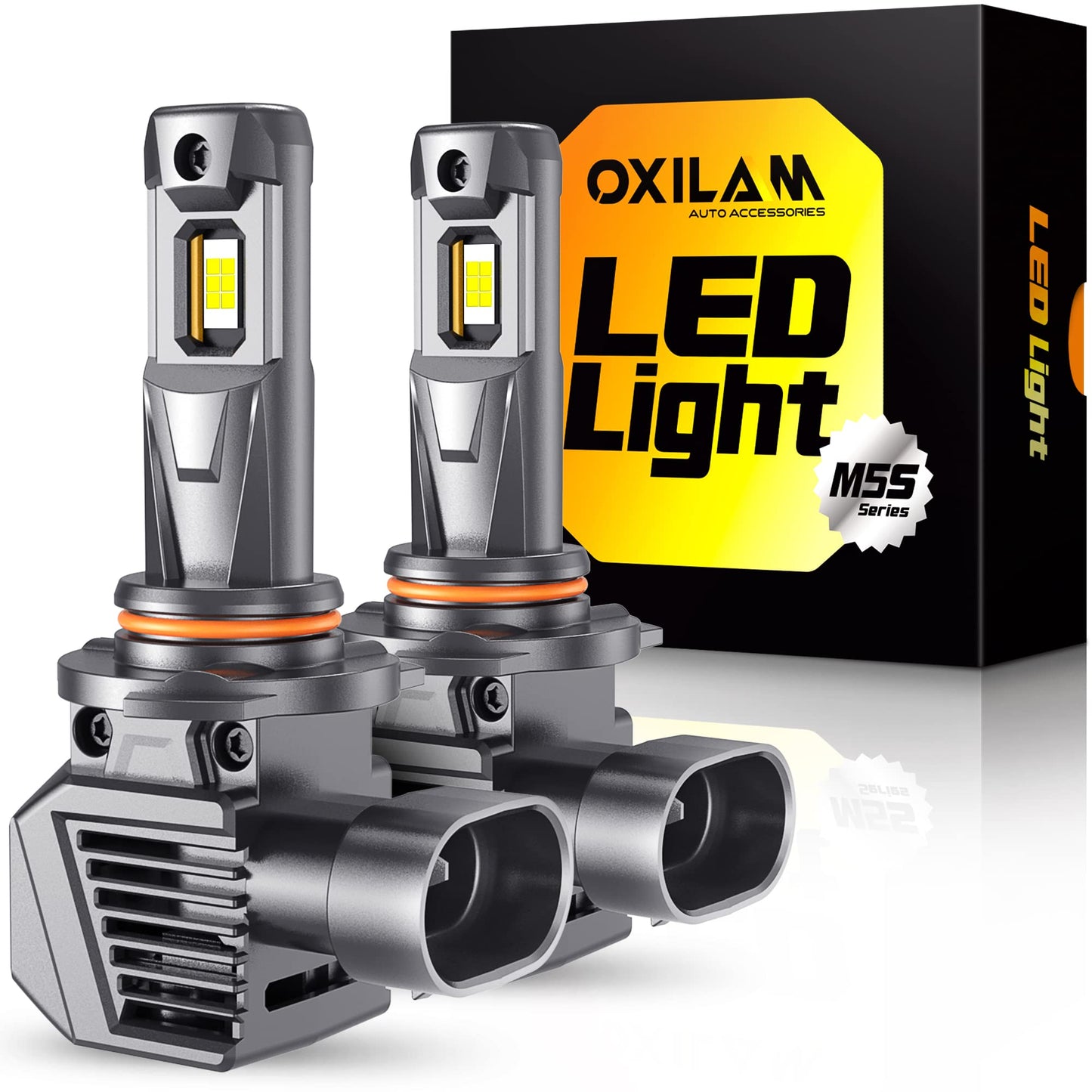 OXILAM HB3 9005 LED Bulbs, 1000% Ultra-Bright, Wireless Plug and Play, 3 Min Quick Install, 20 Years Lifespan, No Flicker, 99% Compatibility, Pack of 2