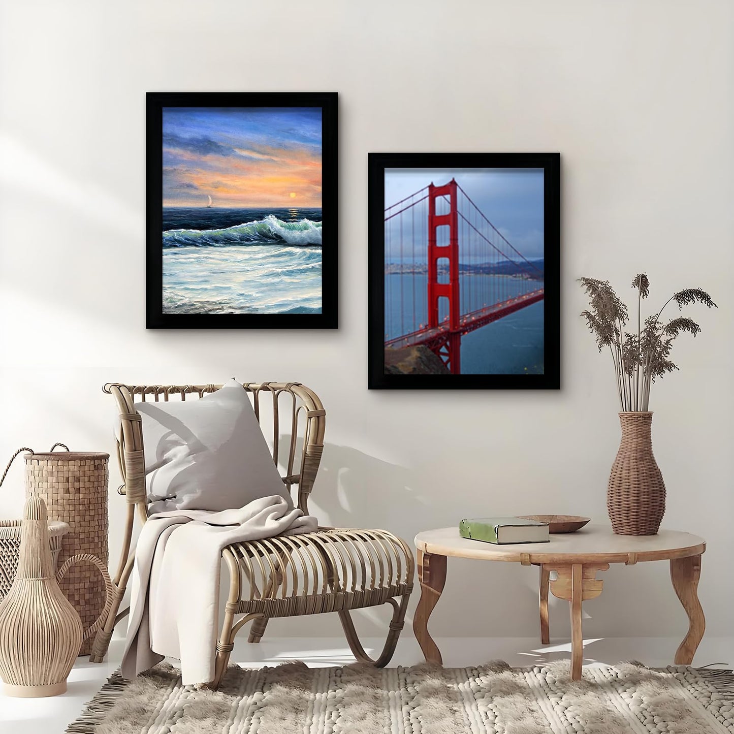 LUCKYLIFE 24x30 Picture Frame, Wall Hanging Poster Frames, Display Pictures 24 x 30 without Mat, Pack of 2, Black