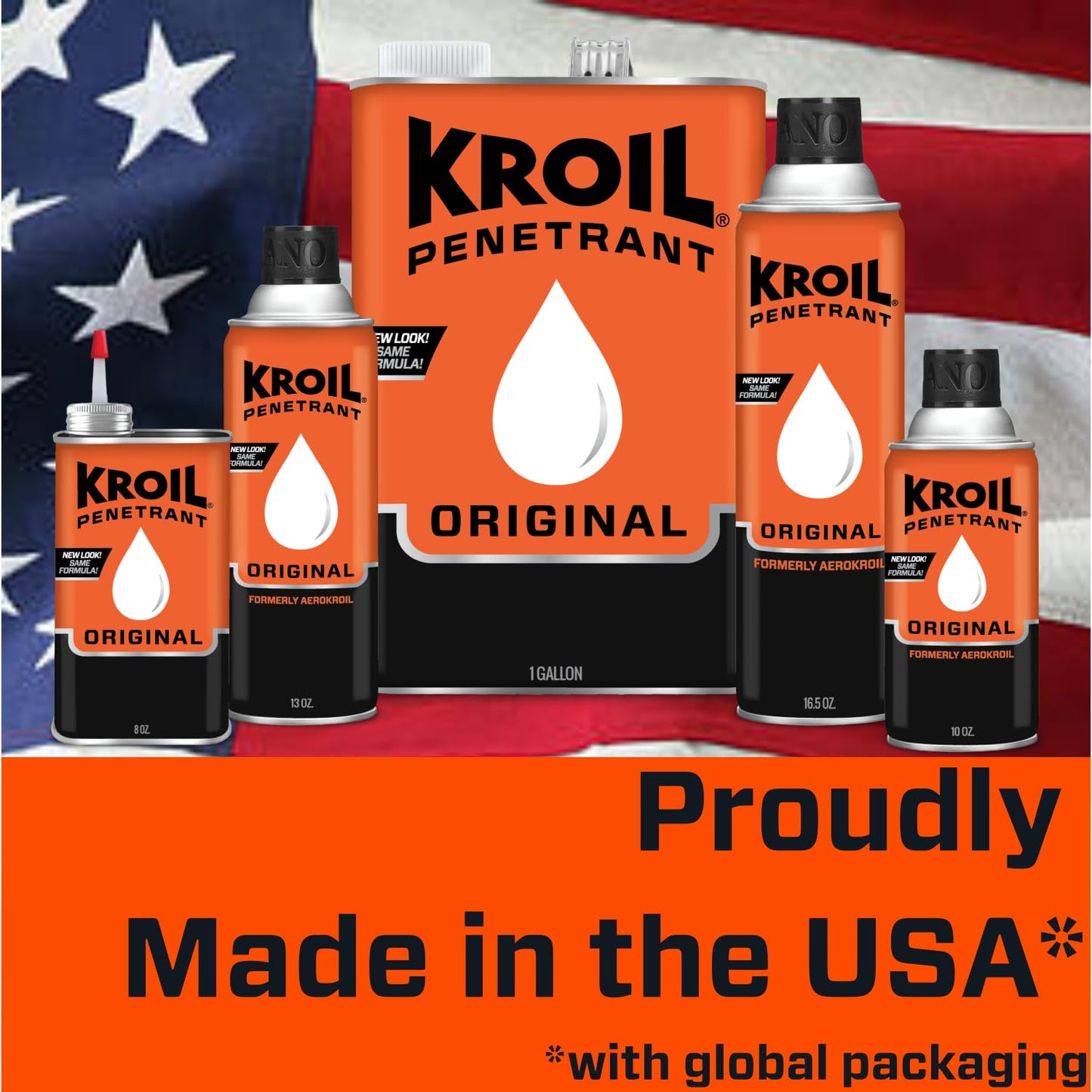 Kroil Original Penetrating Oil (Aerosol Spray-16.5oz Can-Case of 6) | Penetrant for Rusted Bolts, Metal, Hinges, Chains, Moving Parts | Rust, Corrosion Inhibitor (AZKS162C6)