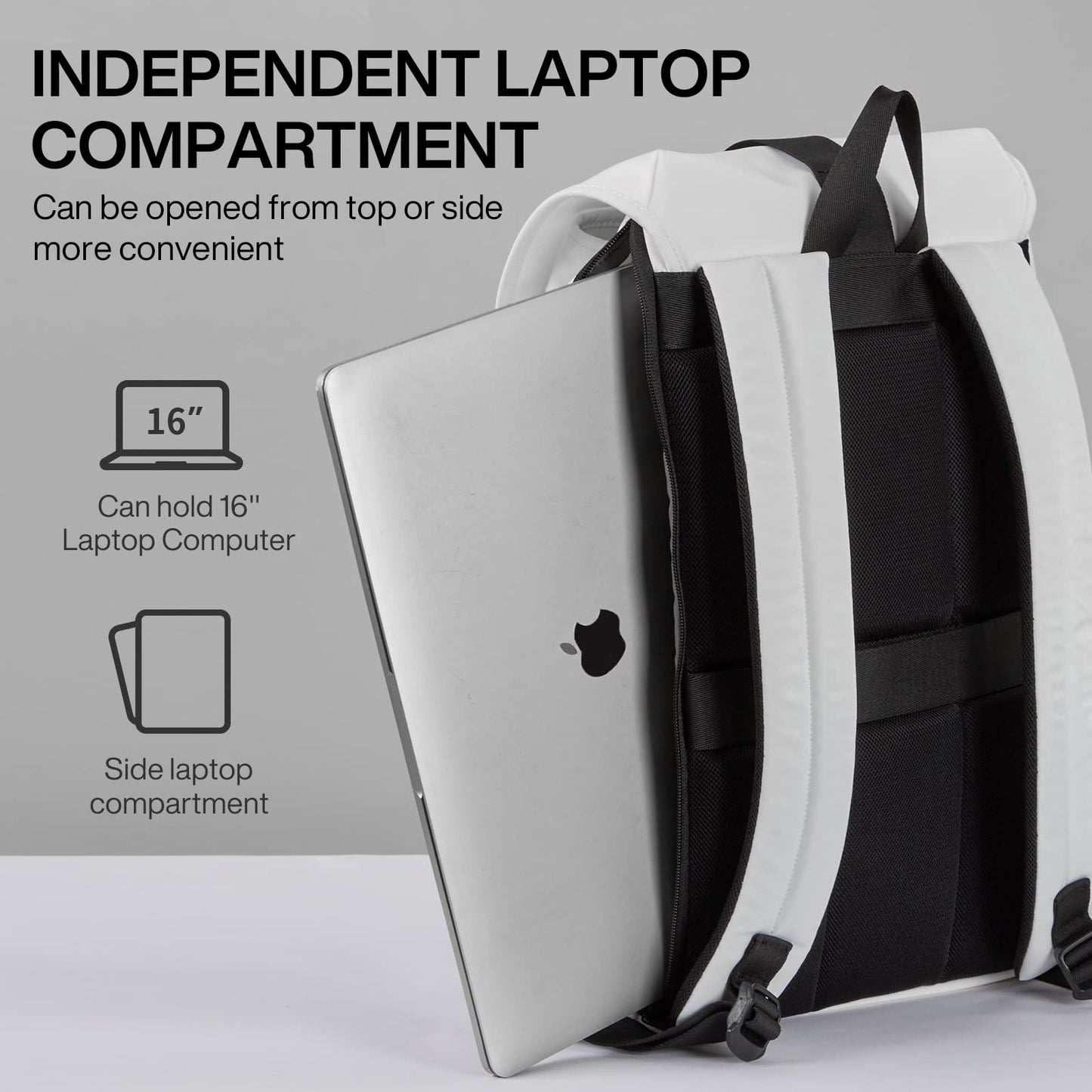 mixi Travel Laptop Backpack for Women & Men Carry On Backpack fits 16'' Laptop, Waterproof Lightweight Casual Hiking Weekender Bags Rucksack,17 Inch, Interstellar White