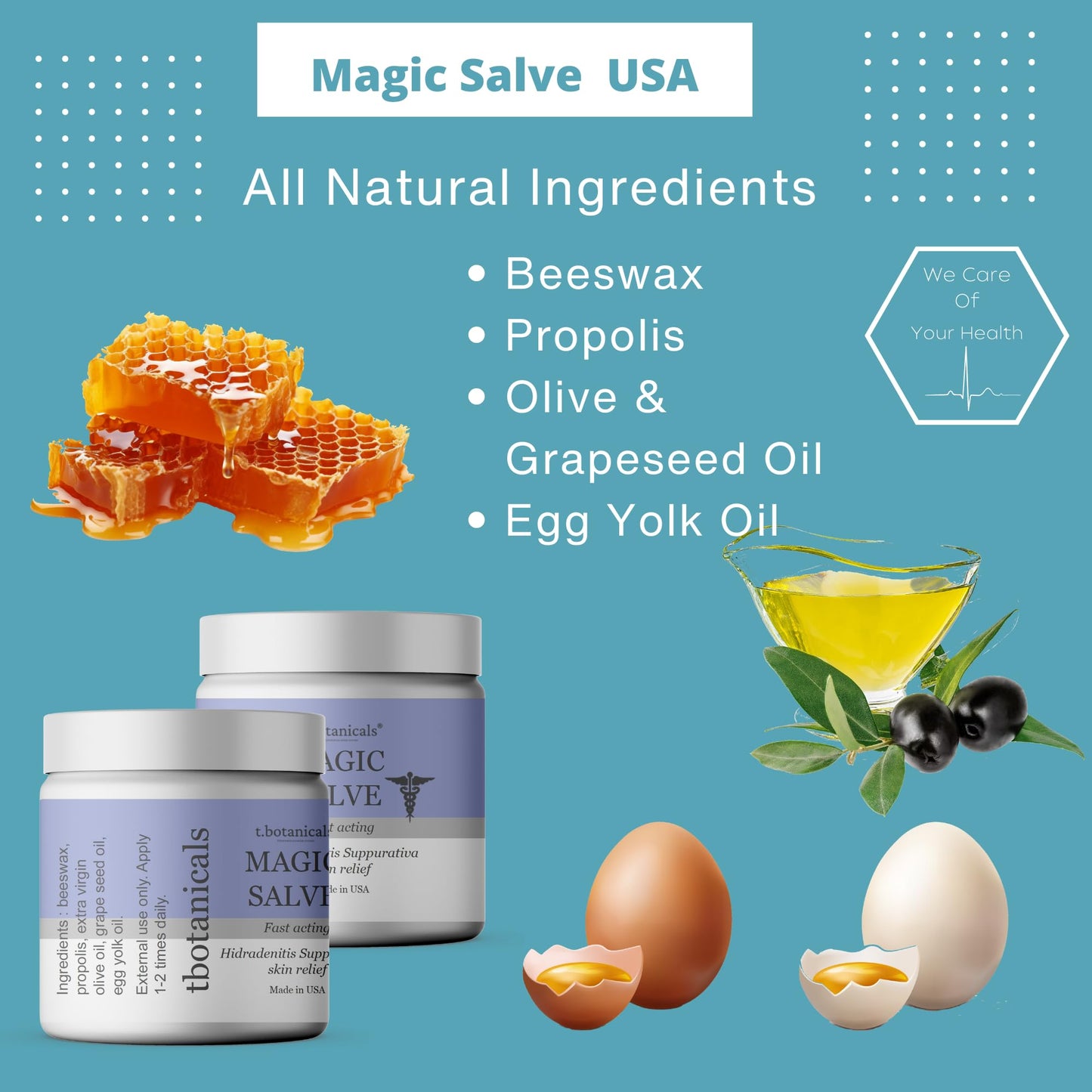 t.botanicals Beeswax & Propolis Magic Salve for Skin Disorders Advanced Relief with Egg Yolk Oil