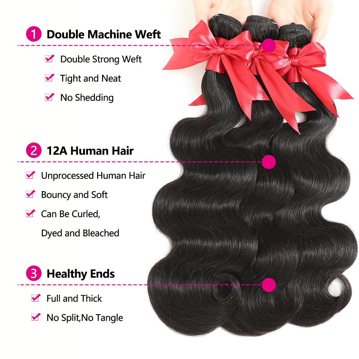 12A Human Hair Bundles with 2x6 Closure 10 12 14 with 10 Inch Brazilian Body Wave Bundles Human Hair with 2x6 HD Lace Closure 100% Unprocessed Virgin Human Hair Weave 3 Bundles Deals with Closure