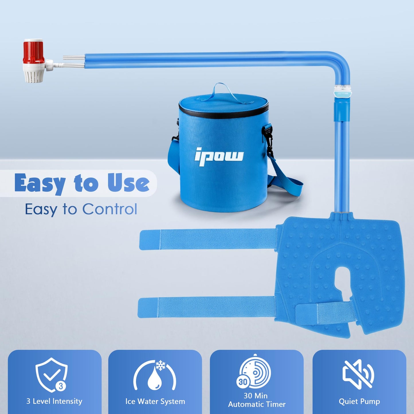 Cold Therapy Machine Ice Machine for Knee After Surgery, Ice Therapy Machine for ACL Knee Surgery Recovery, Knee Ice Machine, Ideal for Sport Injuries, Knee Pains, Strain &Stiffness, Sprain Swelling