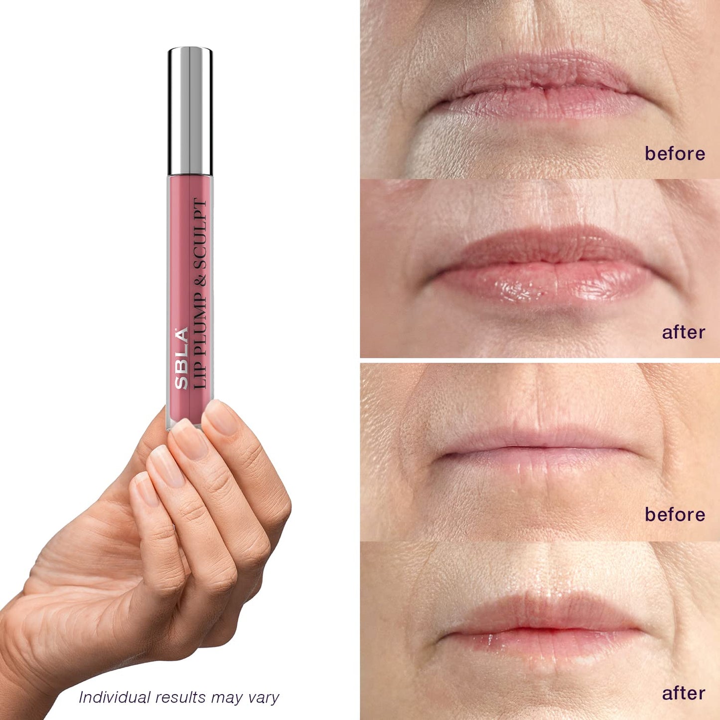 SBLA Beauty - Double The Plump - Lip Plump & Sculpt 11 Fl Oz / 325ml - Lip Plumper - Fuller & Firmer Lips, With Hyaluronic Acids & Peptides - Instantly Plumps, Enhances Hydrates, Reduces Fine Lines