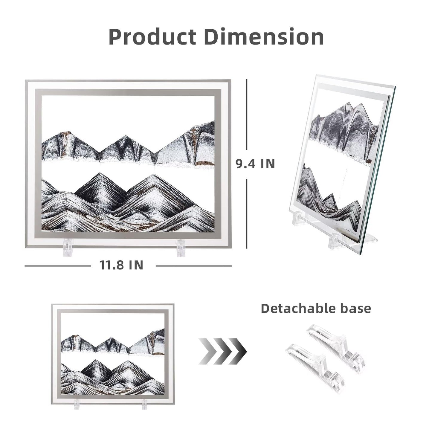 LCDOCLAK Moving Sand Art Picture,Dynamic Sand Picture,3D Desktop Art for Home Office Decoration