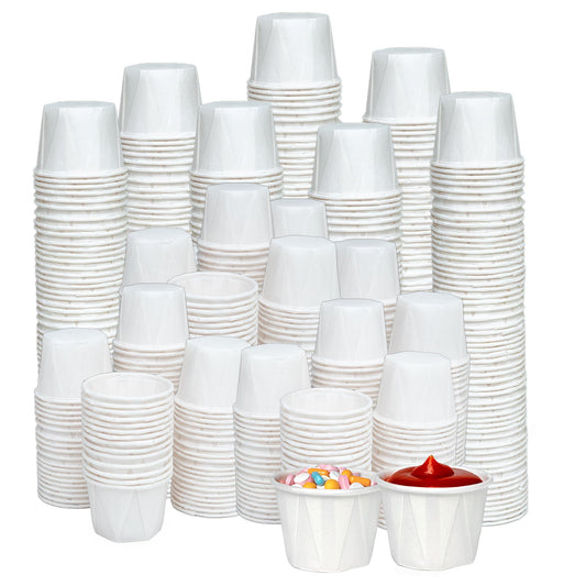 1 Oz Paper Souffle Cups (2000 Pack) Disposable Portion Cups for Ketchup, Condiments, Medicine, Pills, and Food Samples – Ideal for Home, Office, Catering, and Healthcare Use