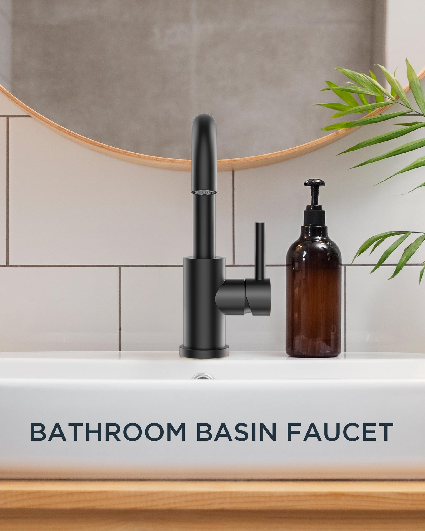 FORIOUS Black Bathroom Faucet 1 or 3 Hole Sink Single Handle, 360° Swivel Gooseneck Spout, Matte Finsh, Leak-Free, with cUPC Supply Line and Metal Pop Up Drain, Suitable for Bar Kitchen RV Vanity