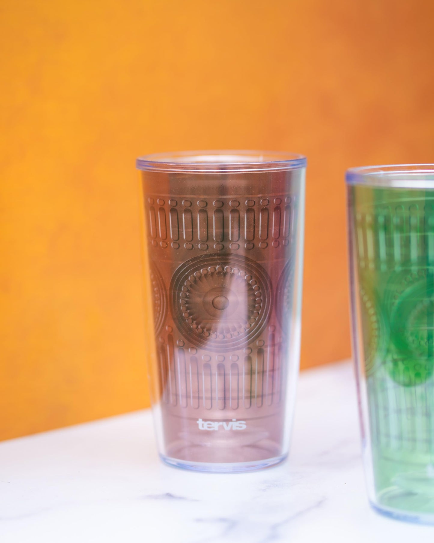 Tervis Romantic Embossed Hobnail Collection Made in USA Double Walled Insulated Tumbler Travel Cup Keeps Drinks Cold & Hot, 16oz 4pk, Assorted