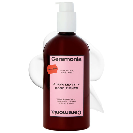 Ceremonia Guava Leave-In Conditioner Deep Hydration Repair Cream with Tamarind and Avocado, Jumbo Size 13.18 Fl Oz | 390 Ml