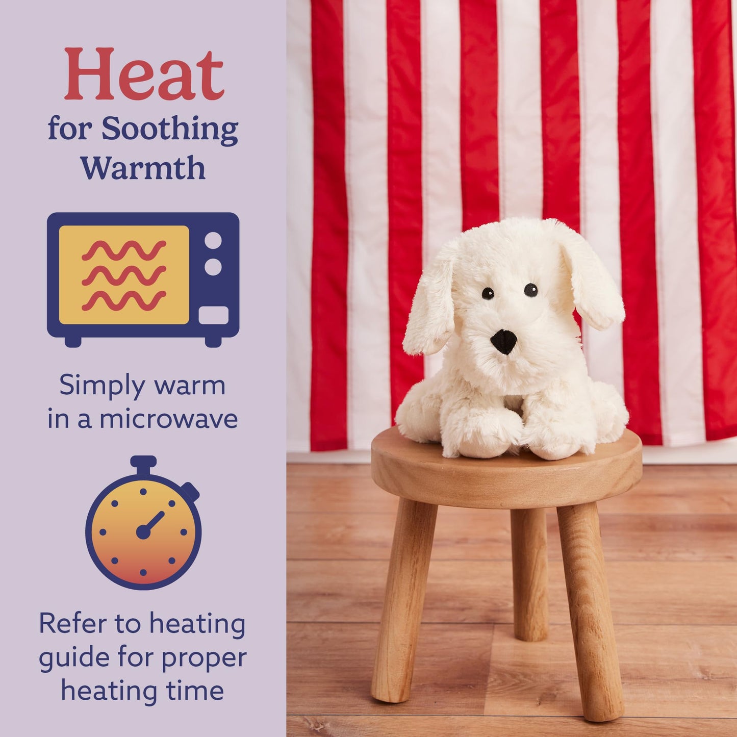 warmies Microwavable & Weighted Stuffed Animals, Yellow Lab- Heated Stuffed Animal Plushie for Warmth & Comfort - Cute Soft Plush Toys for Adults & Children (Boys, Girls, Babies & Toddlers)