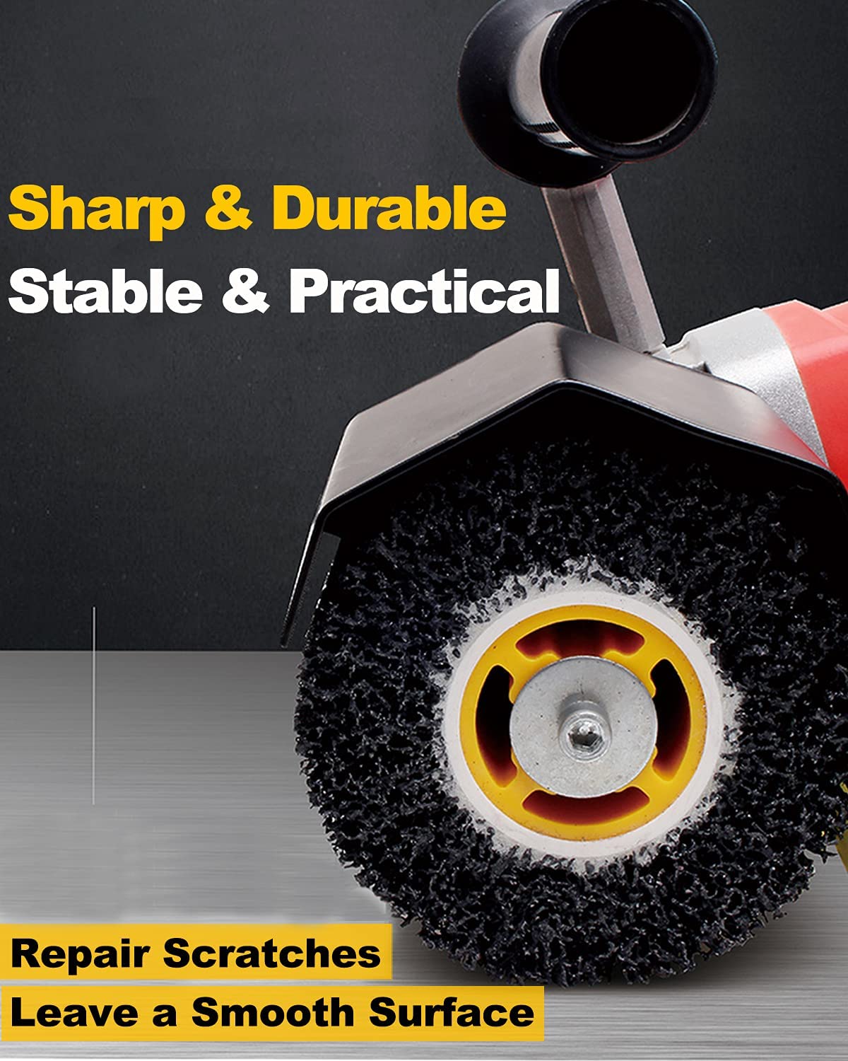 Rocaris 6 Pack Abrasive Drum Paint and Rust Remover, 40 Grit Abrasive Wheel Wire Drawing Polishing Wheel for Wood Metal Surface Polishing, 4.5" x 4"