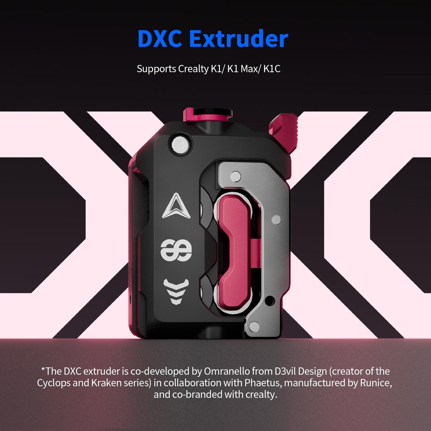 Imdinnogo 3D Printer Accessories Upgrade Phaetus DXC Extruder for K1/K1C/K1 Max: Direct Drive Helical Gear Smooth Feeding Extrusion Replacement - Support 1.75mm Filament Ensure Stable Printing