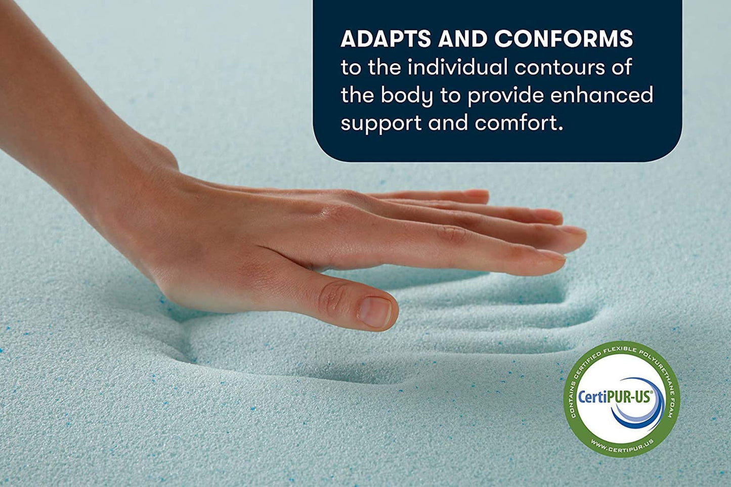 Serta ThermaGel Cooling, Pressure-Relieving Memory Foam Mattress Topper, 2 Inch, Twin, Made in The USA