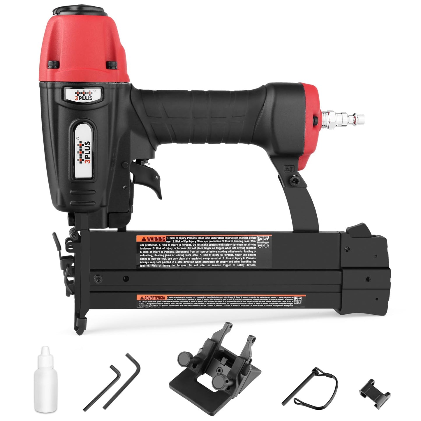 3PLUS HFS509040SP 4-in-1 Pneumatic 18 Gauge Flooring Stapler/Nailer