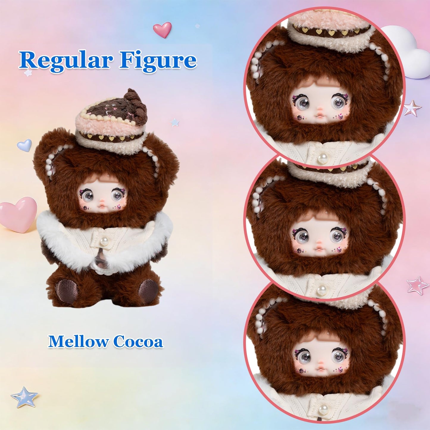 Waicommen A bite of Sweetheart Series Blind Plush Box, 1PC (1 of 7 Possible Styles), 6 Regular Figure and 1 Hidden Figure, for 15 Years Old and Up Collection, (Pack of 1)
