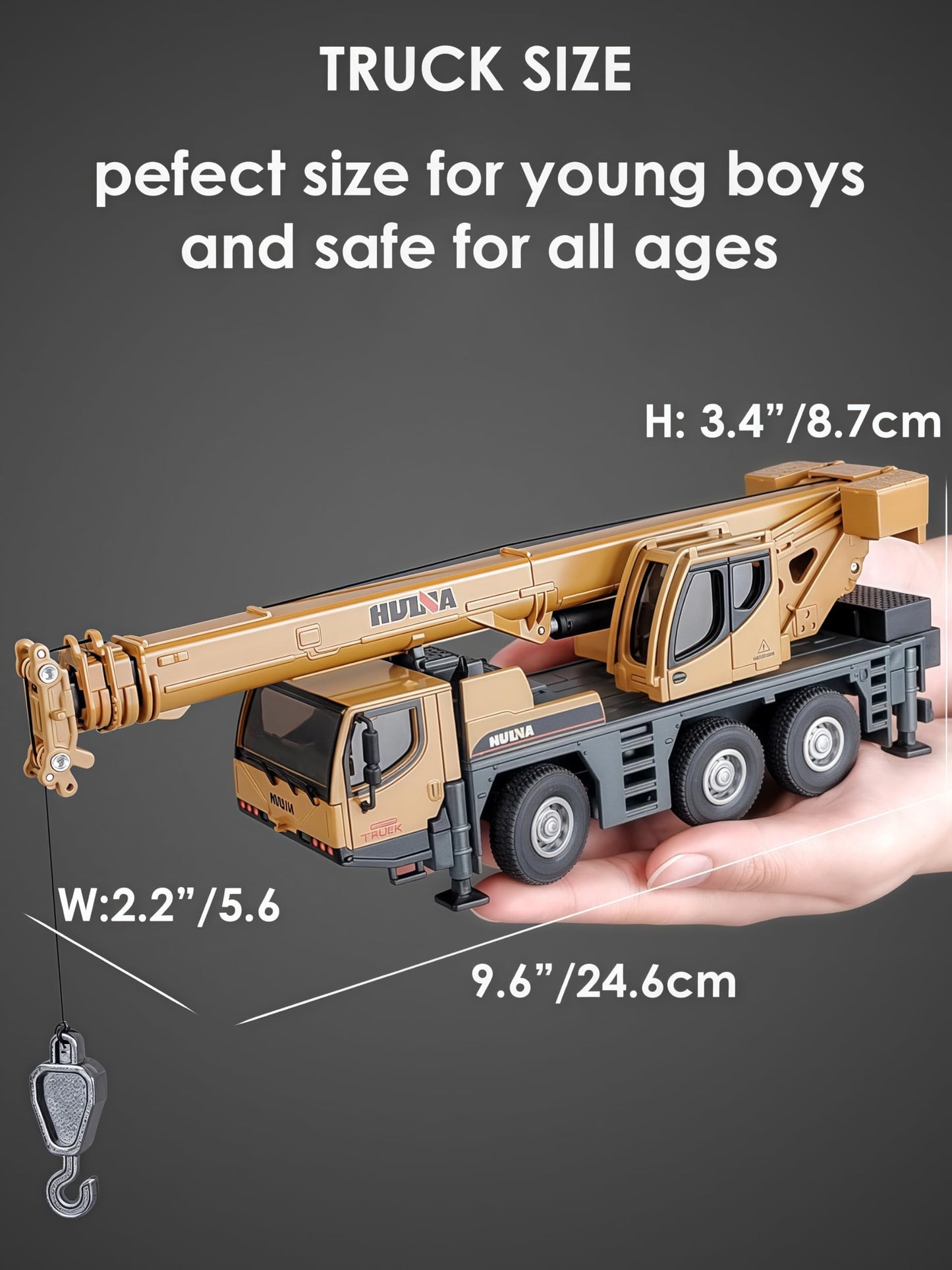 Gemini&Genius 1/50 Scale Auto Crane Toys, Mobile Crane Truck Construction Vehicle, Alloy Boom Truck Engineering Car Models, Great Gifts, Collection, Cake Topper, Room Decoration for Kids