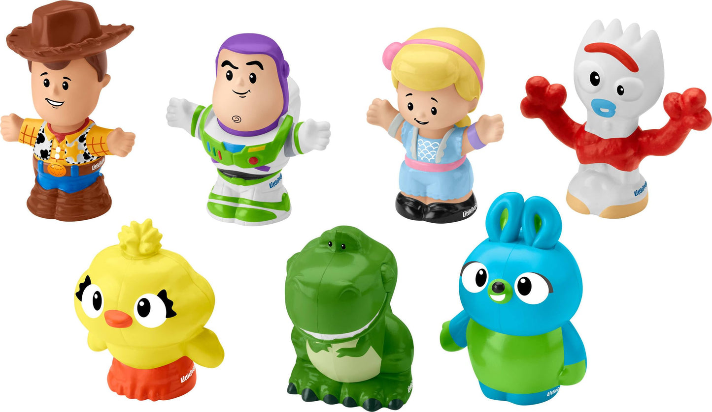 Fisher-Price Little People Toddler Toy Disney Toy Story 7 Friends Figure Set with Woody & Buzz Lightyear for Pretend Play Ages 18+ Months