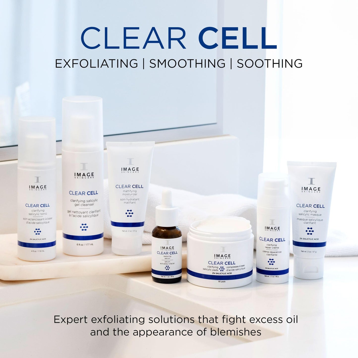 IMAGE Skincare, Clear Cell 3-Step Introductory Regimen Set for Clear Pores and Healthy Looking Skin, Holiday Ltd. Edition, White, 3.2 Ounce