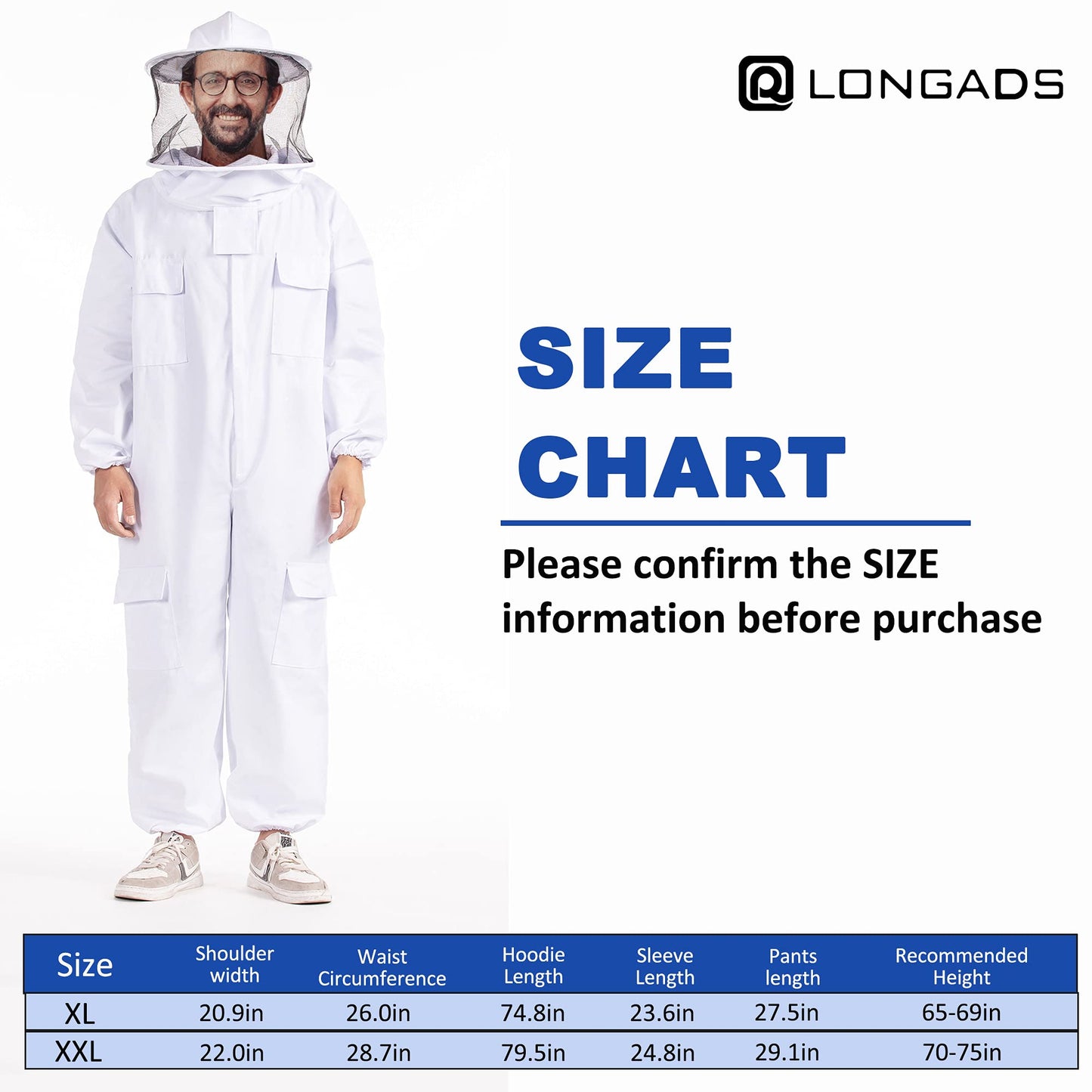 Professional Bee Suits for Men Women Sting Proof with Round Veil, Sting-Proof Full Body Protection Beekeeping Suit with Glove, Safety Ventilated Bee Keeper Suit(Beekeeper Gear)